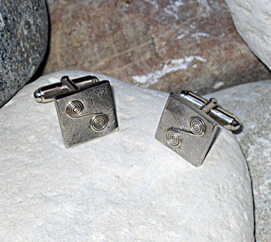 Sterling silver cufflinks with bar