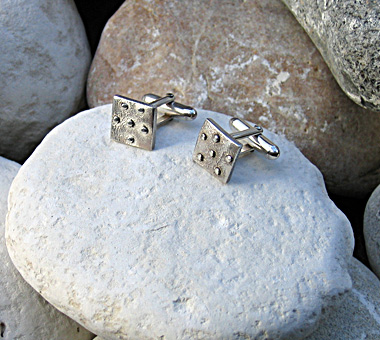 Sterling silver cufflinks with bar