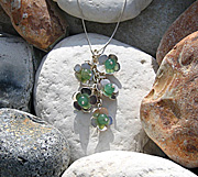 Sterling silver flower necklace with aventurine