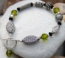 Bracelet with sterling silver beads and Swarovski crystal